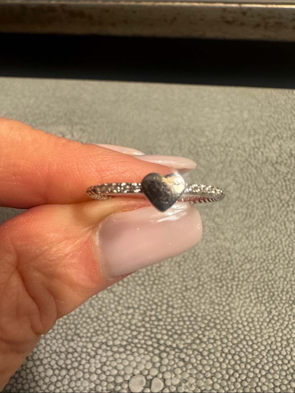 Dainty Heart Accent Ring in Silver